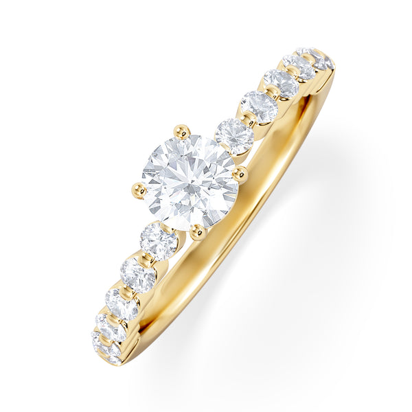 Solstice Round Cut 0.80ct Lab Diamond Engagement Ring F/VS in 9k Gold